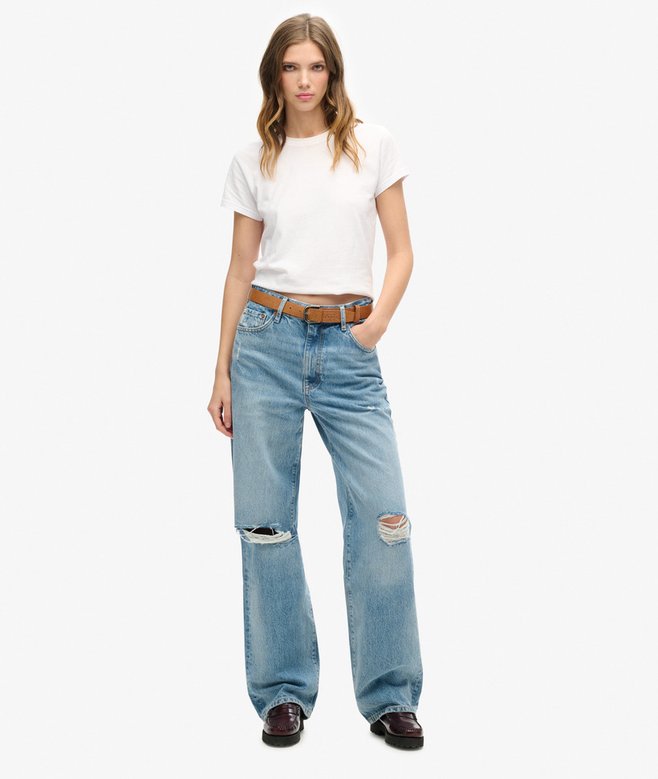 superdry Organic Cotton Wide Leg Jeans