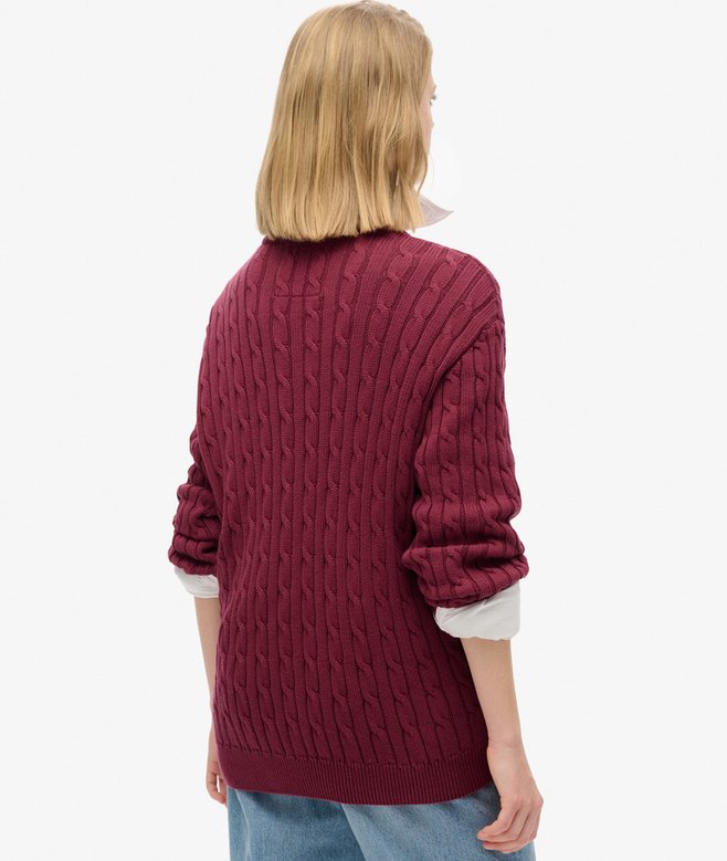 Superdry Oversized V Neck Cable Jumper