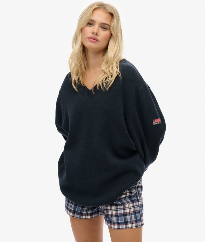 Superdry Oversized V Neck Jumper