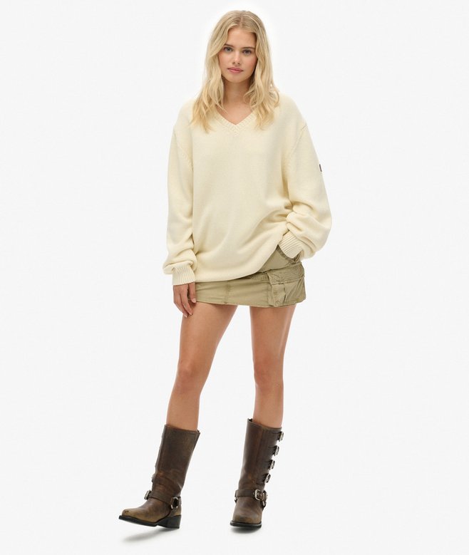 Superdry Oversized V Neck Jumper