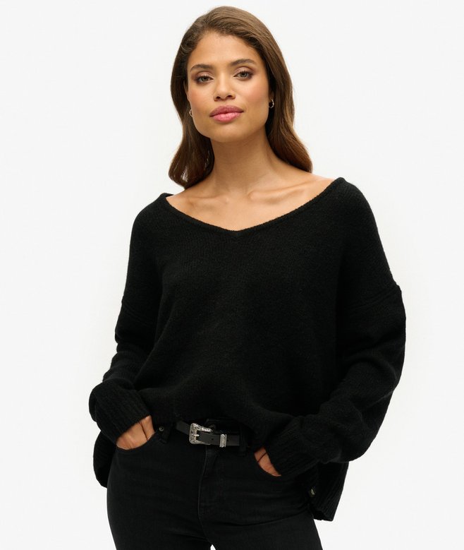 superdry Oversized V Neck Jumper
