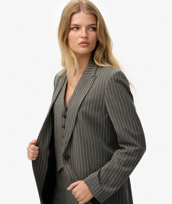 superdry Pinstripe Boyfriend Blazer