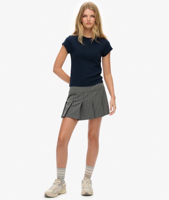 Superdry Pinstripe Pleat Mini Skirt
