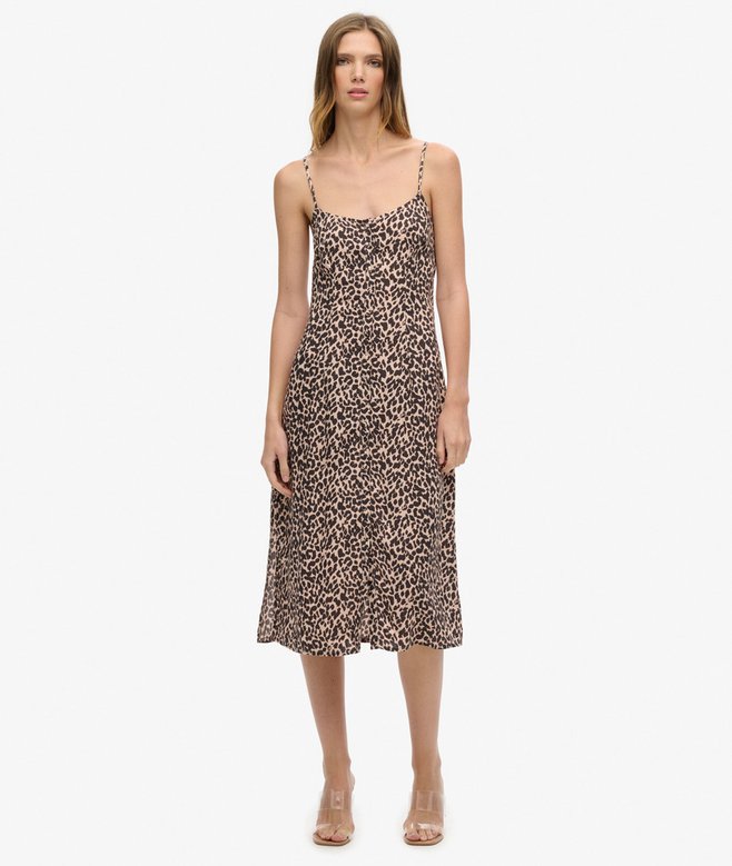 superdry Printed Button-Up Cami Midi Dress