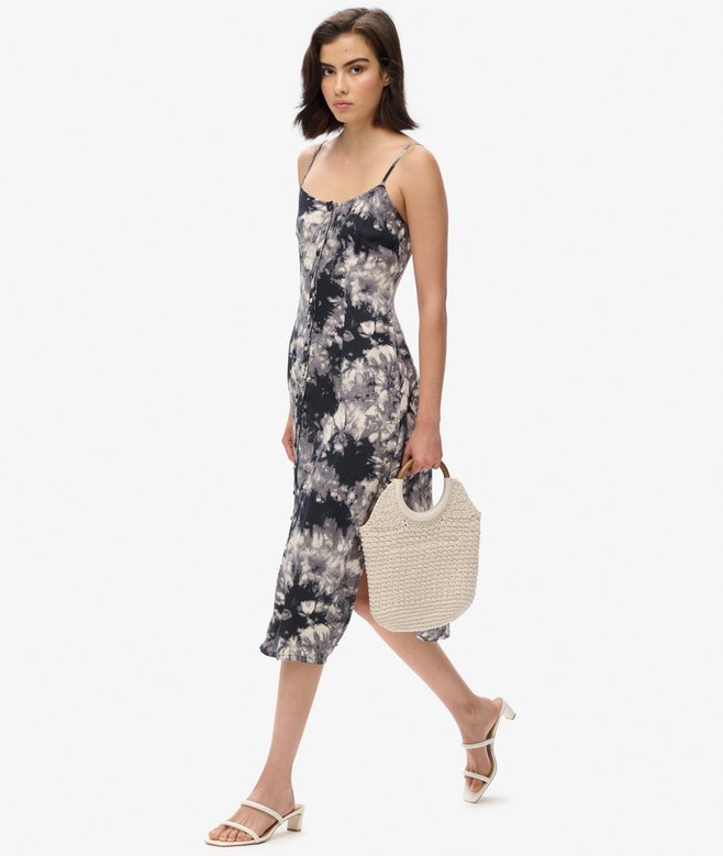 Superdry Printed Button-Up Cami Midi Dress