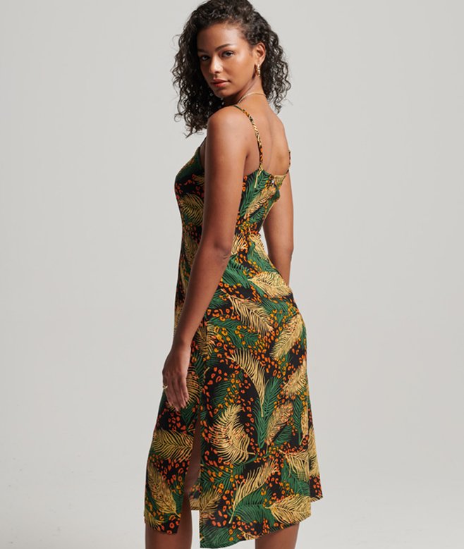 Superdry Printed Button-Up Cami Midi Dress