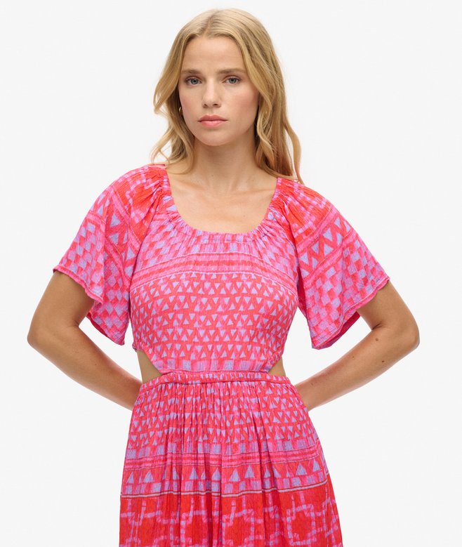 Superdry Printed Cut Out Midi Dress