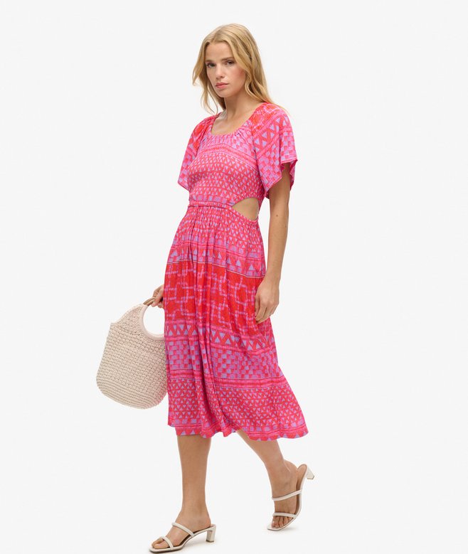 Superdry Printed Cut Out Midi Dress