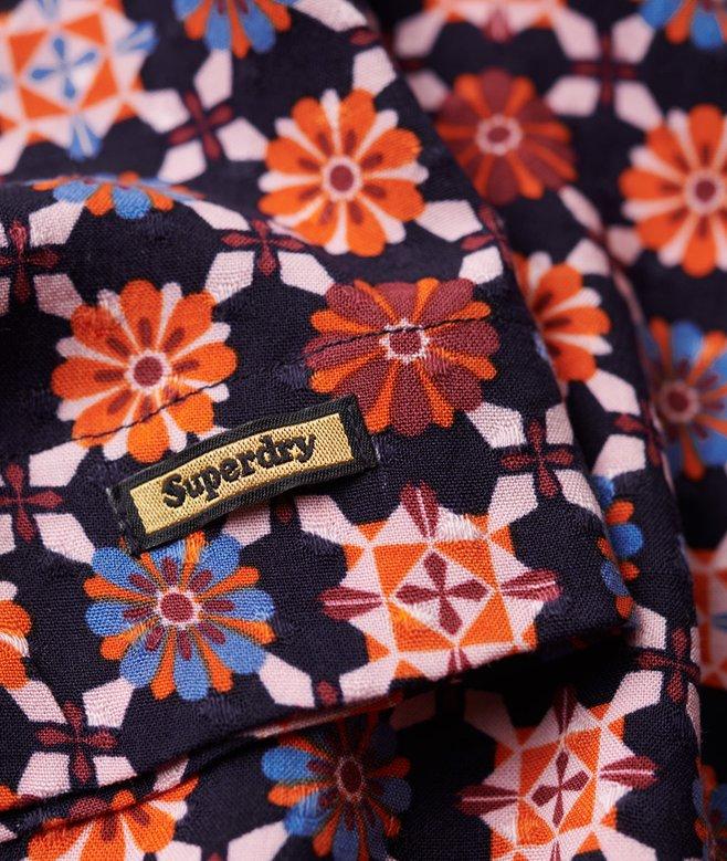 Superdry Printed Flared Sleeve Open Back Top