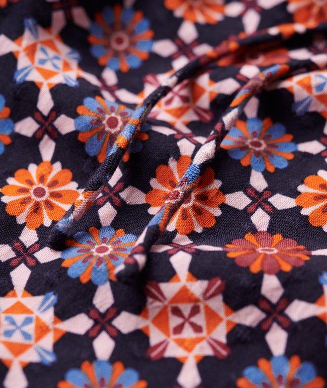 Superdry Printed Flared Sleeve Open Back Top