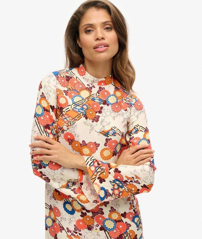 Superdry Printed Long Sleeve Mini Dress