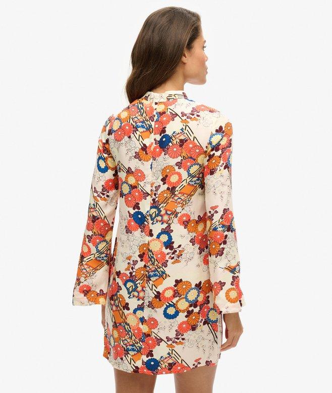 Superdry Printed Long Sleeve Mini Dress