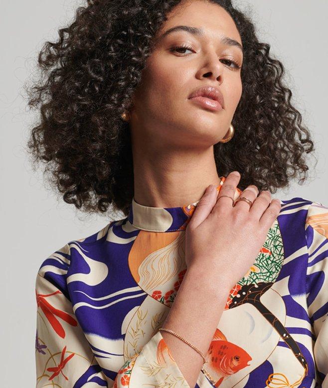 Superdry Printed Long Sleeve Mini Dress