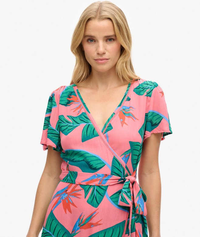 Superdry Printed Mini Wrap Dress