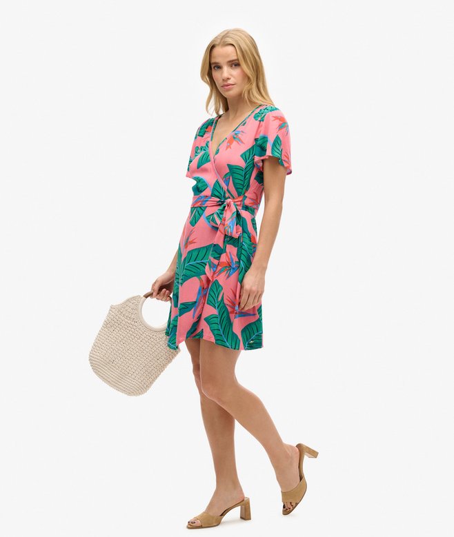 Superdry Printed Mini Wrap Dress