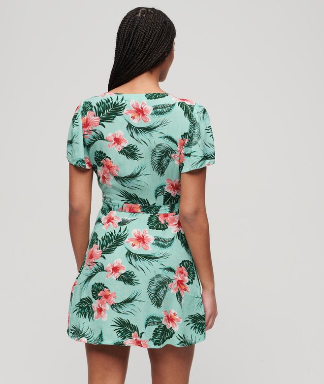 Superdry Printed Mini Wrap Dress