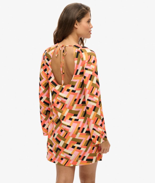 Superdry Printed Open Back Mini Dress