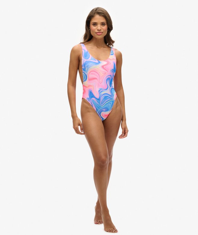 Superdry Printed Scoop Back Swimsuit