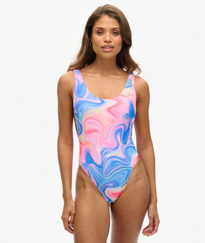 Superdry Printed Scoop Back Swimsuit