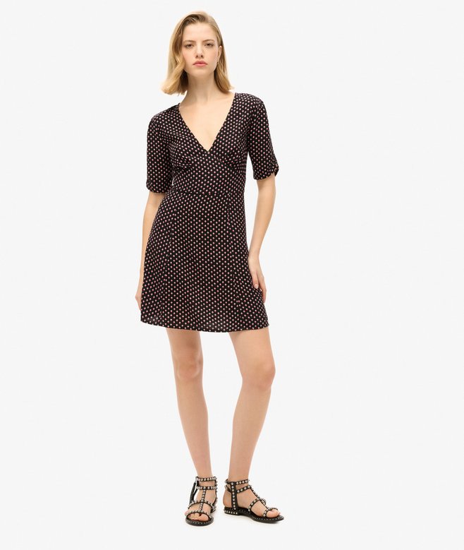 Superdry Printed Short Sleeve Mini Tea Dress