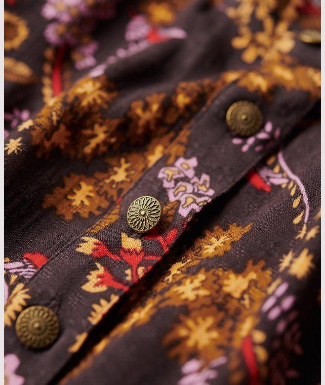 Superdry Printed Short Sleeve Tiered Midi Dress