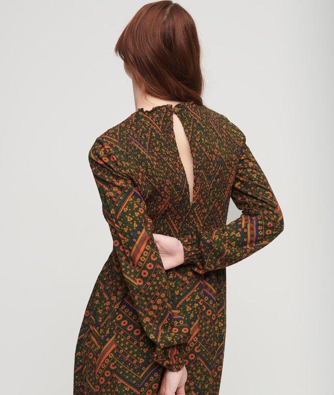 Superdry Printed Smocked Maxi Dress