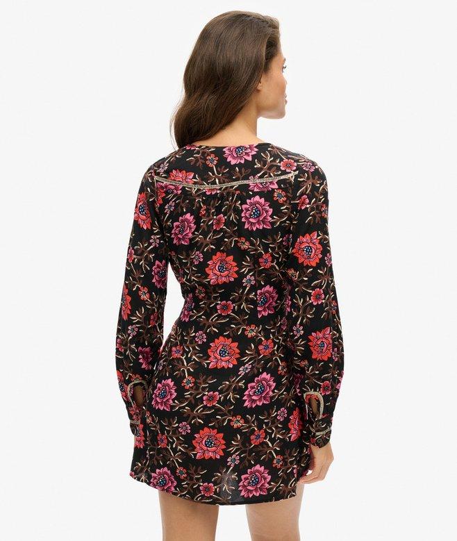 Superdry Printed V-Neck Mini Tea Dress