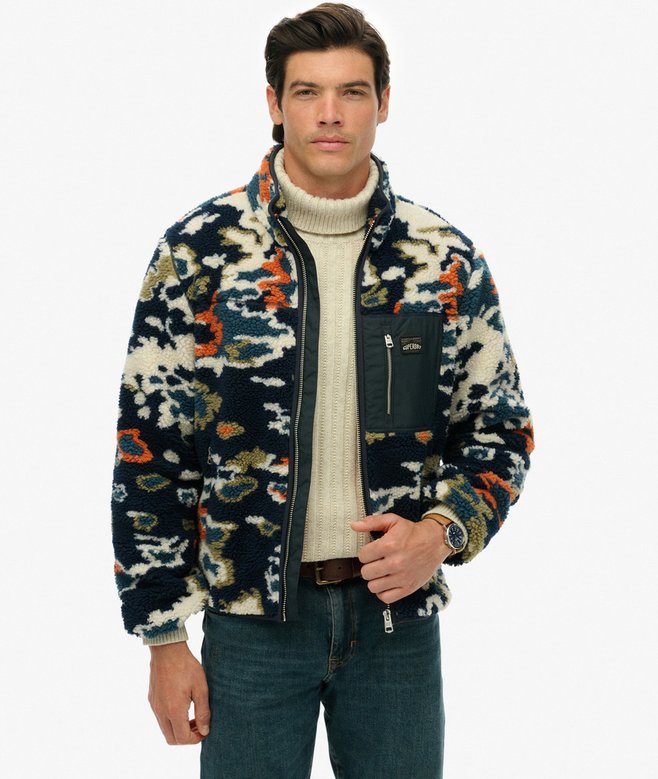 Superdry Printed Zip Through Fleece