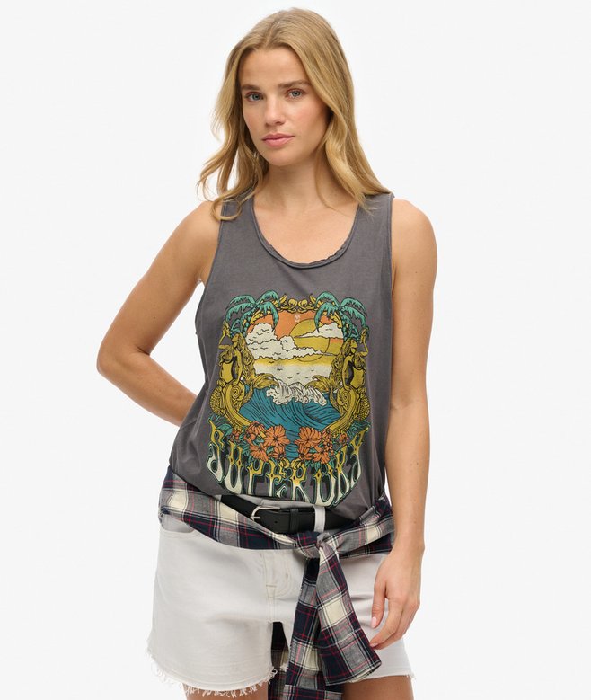 superdry Psych Surf Graphic Racer Vest Top
