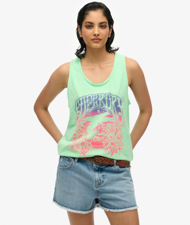 superdry Psych Surf Graphic Racer Vest Top