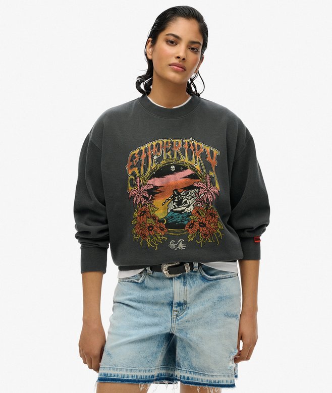 superdry Psych Surf Loose Crew Sweatshirt