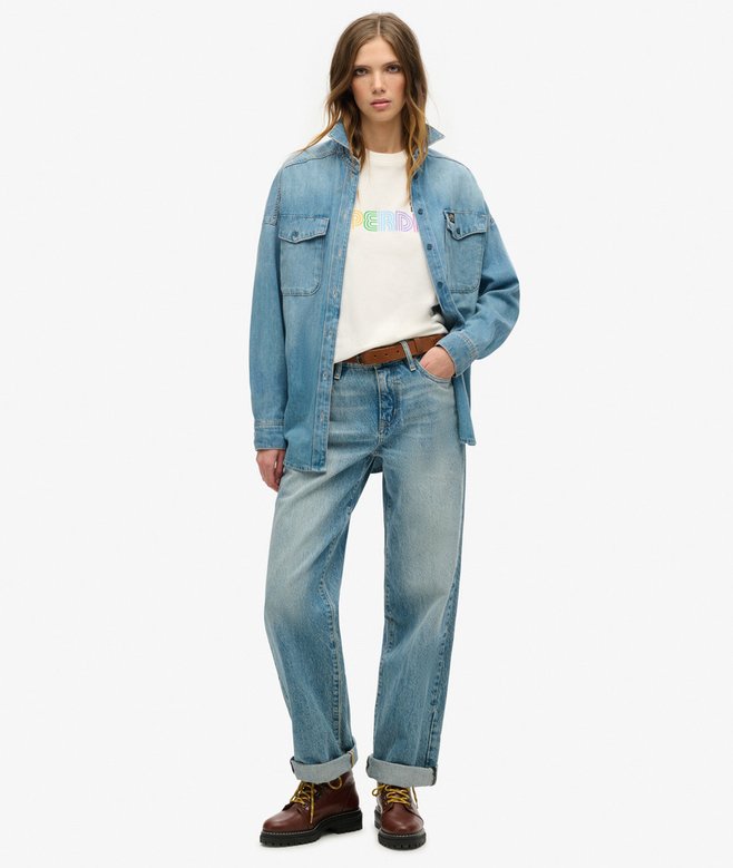 Superdry Rainbow Logo Relaxed Fit T-Shirt