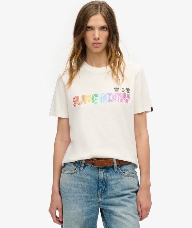 superdry Rainbow Logo Relaxed Fit T-Shirt