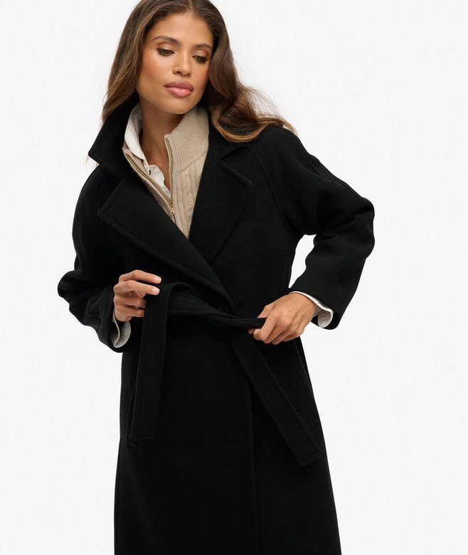 superdry Relaxed Long Wool Blend Coat