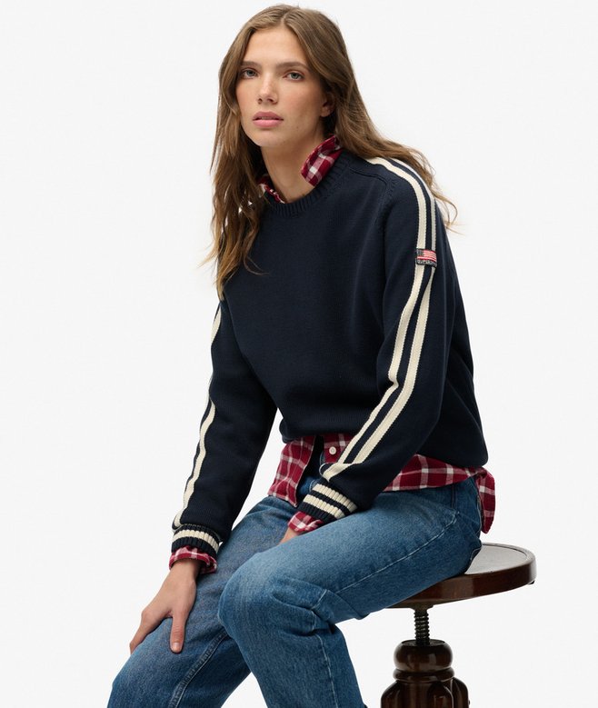 superdry Relaxed Stripe Knitted Jumper