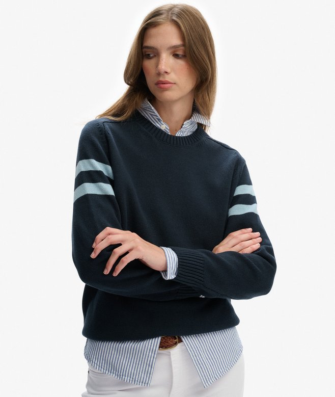 superdry Relaxed Stripe Knitted Jumper
