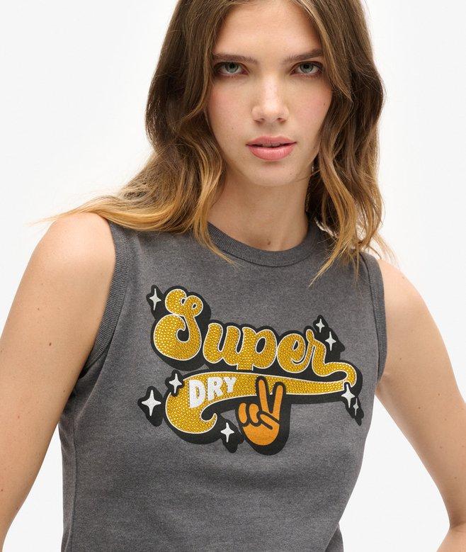 Superdry Retro Embellished Slim Vest Top