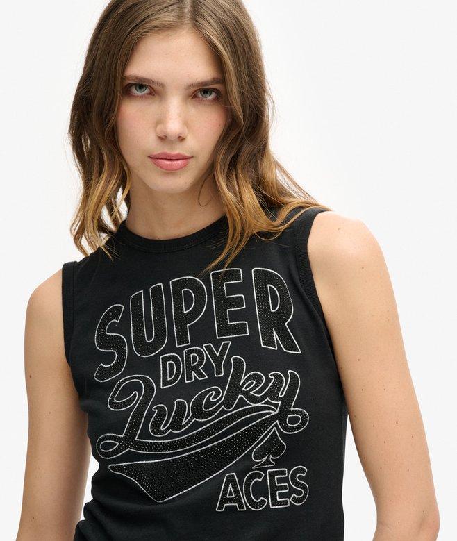 Superdry Retro Embellished Slim Vest Top