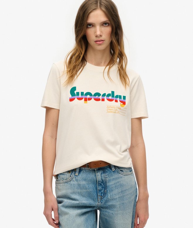 superdry Retro Flock Relaxed T-Shirt