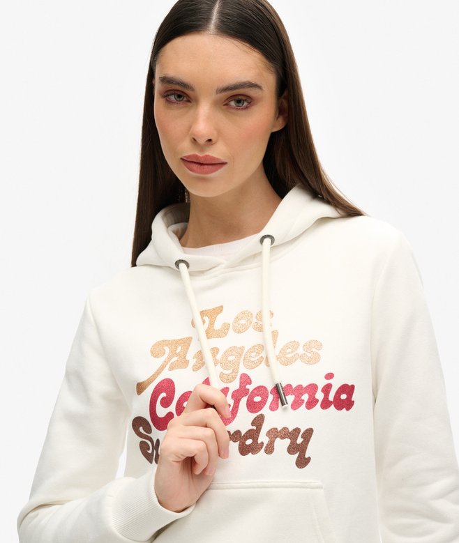 Superdry Retro Glitter Logo Hoodie