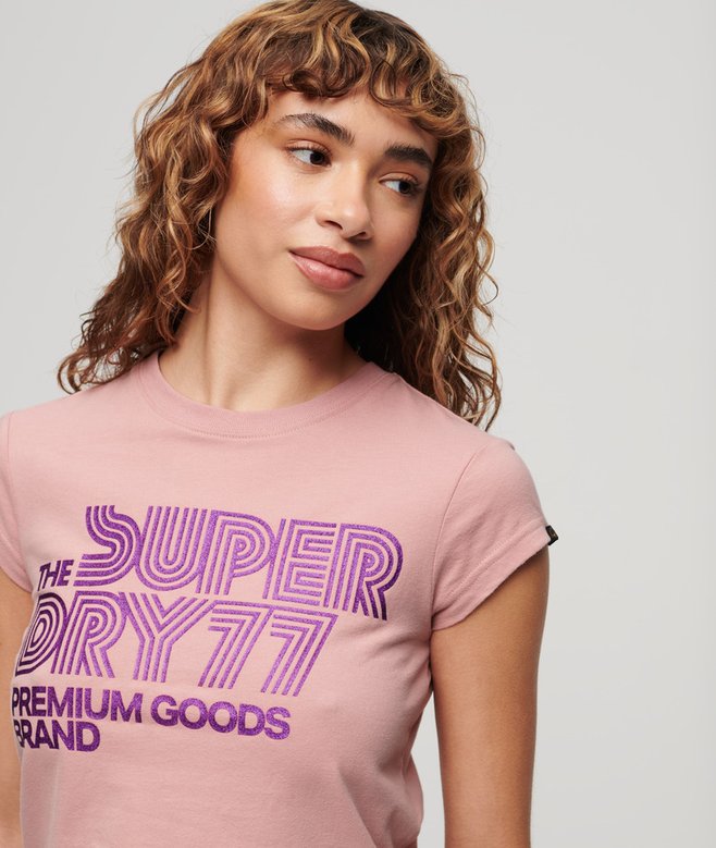Superdry Retro Glitter Logo T-Shirt