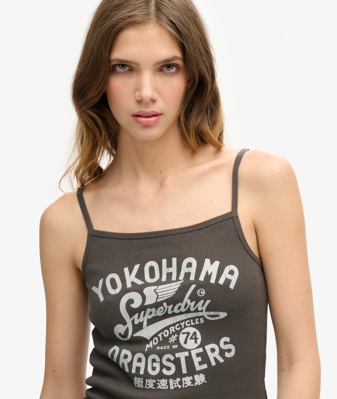 Superdry Retro Rocker Graphic Rib Cami Top