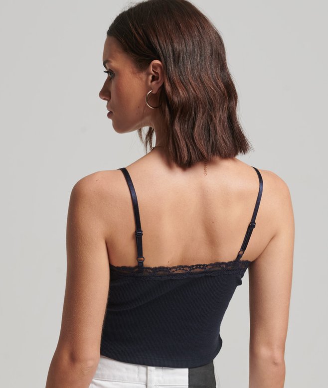 Superdry Rib Lace Trim Cami Top
