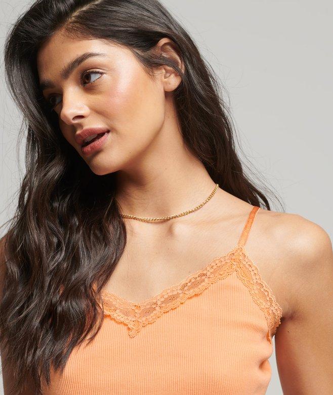 Superdry Rib Lace Trim Cami Top
