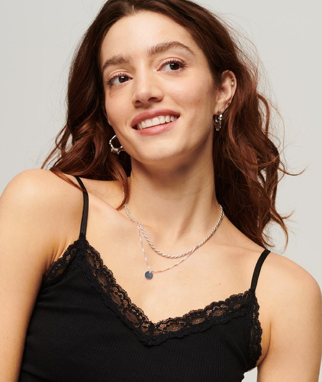 Superdry Rib Lace Trim Cami Top