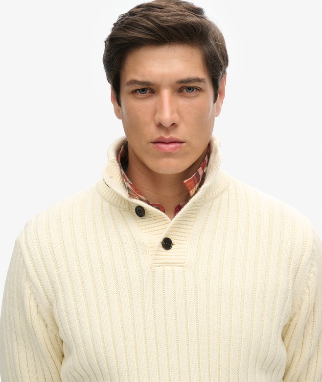 Superdry Ribbed Half Button Jumper