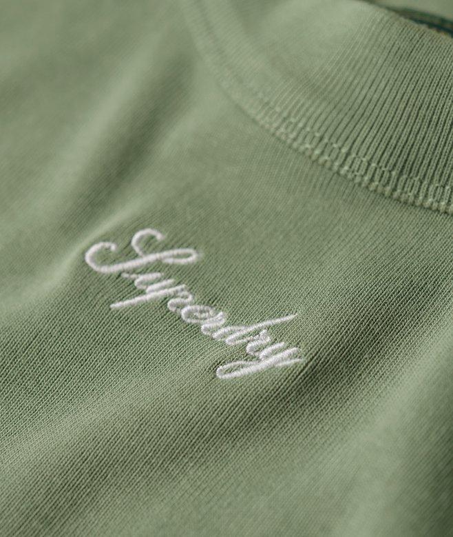 Superdry Ribbed Long Sleeve Embroidered Crop Top