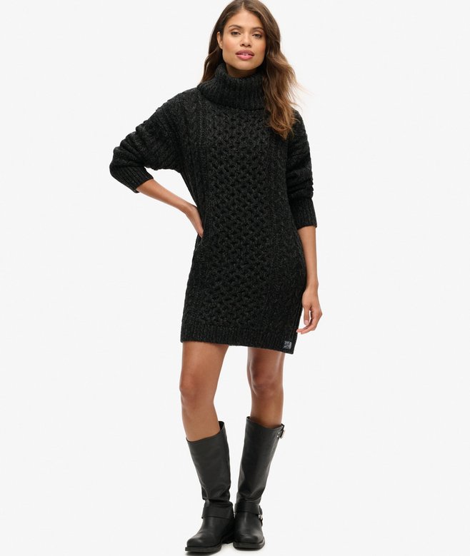 Superdry Roll Neck Cable Jumper Dress