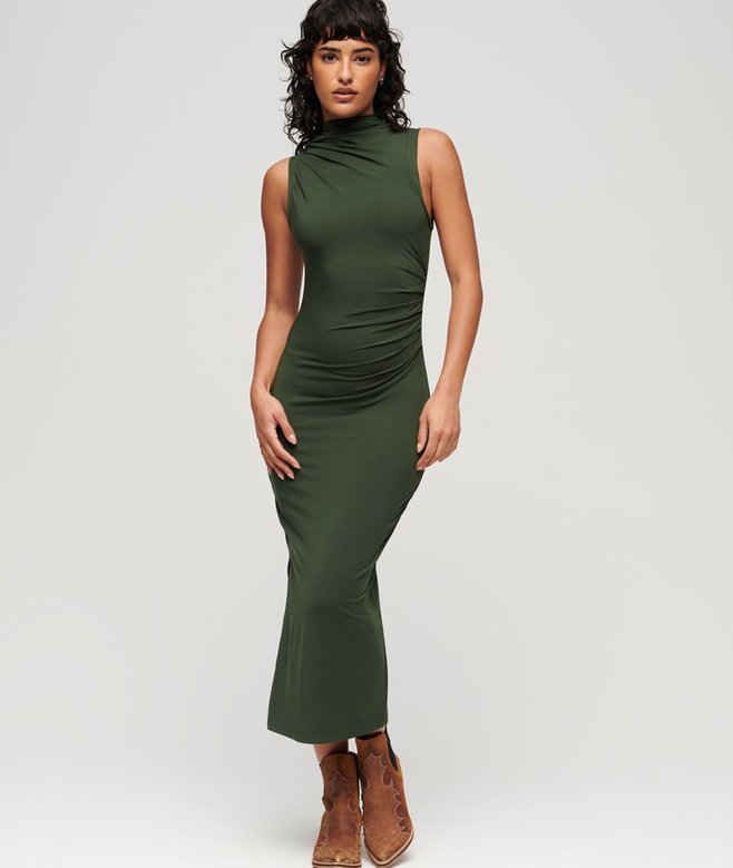 superdry Ruched Jersey Midi Dress