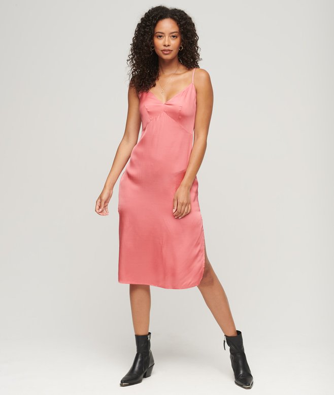 superdry Satin Cami Midi Dress